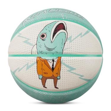 Imagem de Kuangmi Bola de basquete hip-hop, tamanho oficial padrão 7 75 cm, cesta de rua interna e externa, Mr. Salty Fish