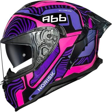 Imagem de Capacete Feminino Moto Norisk Strada 2 Fusion Roxo Oculos (56)