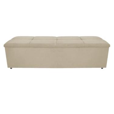 Imagem de Calçadeira Munique 195 cm King Size Suede Bege AM Decor