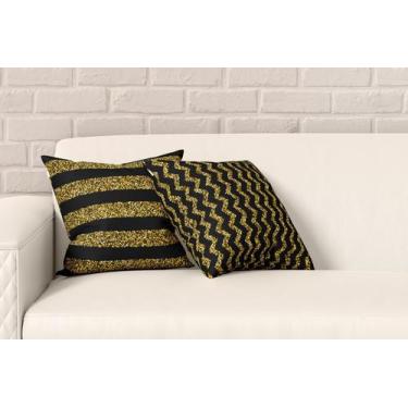 Imagem de Kit 2 Almofadas Com Enchimento Gold Digger Chevron - Core Decore