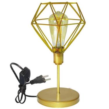 Imagem de Luminária Mesa Abajur Mini Aramado Diamante P/Decorar - CM GLASS - CLE