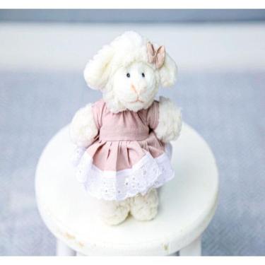 Imagem de Pelucia ovelha family 12 cm - vestido liso com lese  - CKD CONFECCOES,