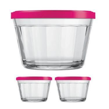 Imagem de Kit Potes Pequeno Americano Tampa Cor Sortida 350ml -  2Un - NADIR FIG