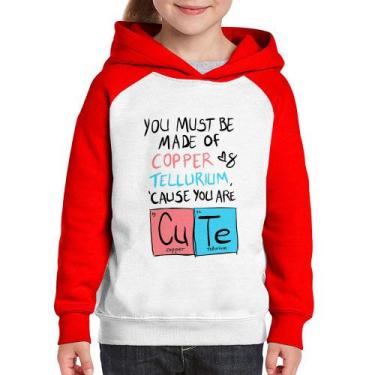 Imagem de Moletom Infantil Made of Cooper Cute - Foca na Moda, Branco, Vermelho,