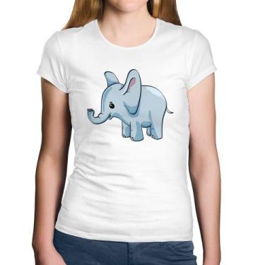 Imagem de Baby Look Algodão Elefante Bebê - Foca na Moda, Branco, GGG