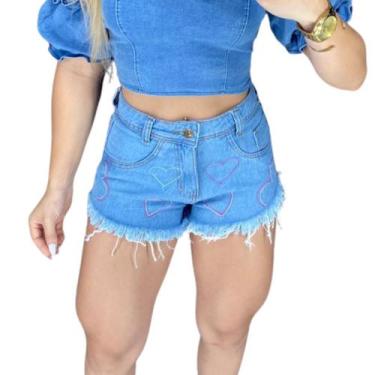 Imagem de Short jeans bordado coração skay - FORTMODA, 42