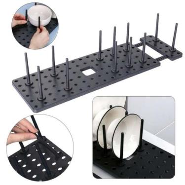 Imagem de Organizador de Gaveta de Cozinha Expansível Rack de Secagem de Louça T