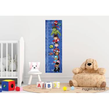 Imagem de Adesivo de Parede Regua do Crescimento Herois Infantil Mede Altura Cri