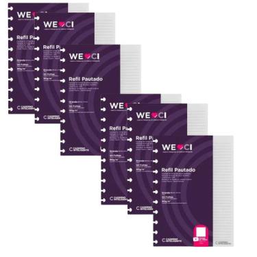 Imagem de Kit 6x Refil Caderno Inteligente Pautado Grande Gramatura 90g 50 Folha