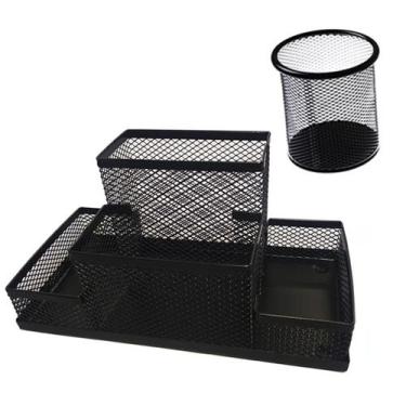 Imagem de Kit Porta Lápis e porta trecos Clipe Organizador Escritório Treco  Peç