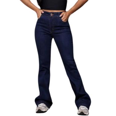 Imagem de Calça Jeans Feminina Flare Lumini Amanda Azul Escuro 1332