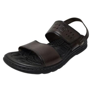 Imagem de Sandália Masculina de Couro Dia a Dia Conforto Pegada