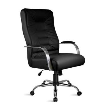 Imagem de Cadeira Presidente Pompéia Giratória Relax CR C/br Preta - Flex Cadeir