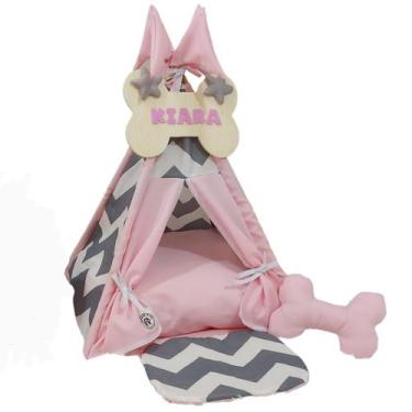 Imagem de Cabana P Placa Personalizada Toca Cachorro Gato Casinha Cama - Nikpet 