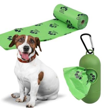 Imagem de Suporte De Saquinhos Higiênicos Coletor De Cocô Pet Com 2 Refil Cachor