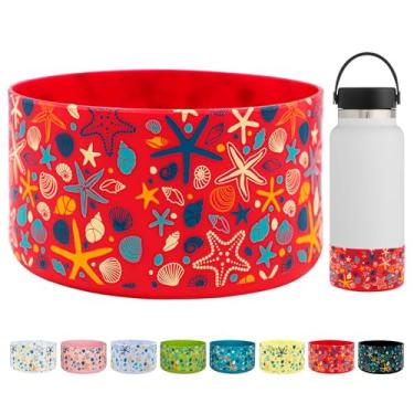 Imagem de HEYSKAY Garrafa protetora de silicone para bota de 907 g 1,134 g para base de tampa inferior de garrafa de água de boca larga e compatível com Yeti, Simple Modern e outras garrafas de água com 9 cm de