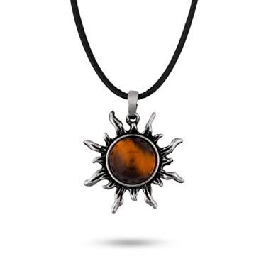 Imagem de Sacina Gargantilha gargantilha gótica lua crescente, lua sol estrela gargantilha, colar gótico, colar gótico, Dia das Bruxas Natal Ano Novo joia presente para mulheres, Liga de zinco, aço inoxidável, Cristal natural