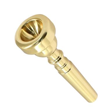 Imagem de Piutouyar Bocal de trompete 3C, bocal de trompete de latão de substituição, acessórios de instrumento trompete banhado a ouro para iniciantes e profissionais