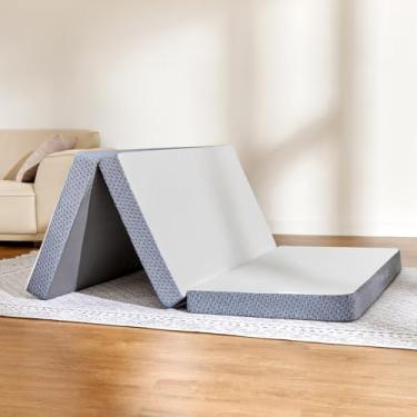 Imagem de Sweetnight Colchão dobrável triplo - Colchão dobrável de 10 cm com uma capa dobrável e lavável | Médio-Firm com design antiderrapante | Adequado para viagens de trailer, acampamento, convidado (Queen)