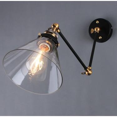 Imagem de Luminárias externas pescoço de ganso, luzes modernas de celeiro de fazenda para varanda, arandela de parede externa preta industrial para garagem, pátio, base E26