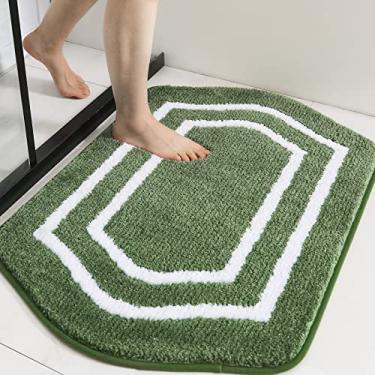 Imagem de COSY HOMEER Tapetes de banho extra grossos - tapetes de banho antiderrapantes pelúcia macia 100% forte Mirco Polyeste tapete sala de estar tapete de banheiro piso absorvente de água (verde, 61 x 91 cm)