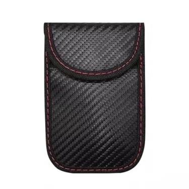 Imagem de Faraday Bag Bolsa preta faraday com proteção de gaiola, capa carteira, bolsa para chave faraday para celular, proteção de privacidade, bolsa anti-espionagem (Color : Black, Size : 13.2x8.3cm)