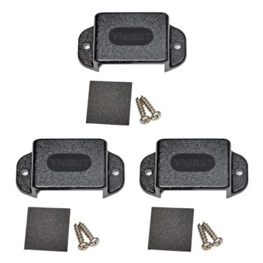 Imagem de YNIBST Suporte universal de rádio portátil pré-perfurado com parafusos autorroscantes e adesivo traseiro, para Motorola Talkabout Midland Kenwood Cobra Walkie Talkie portátil (preto, embalagem com 3