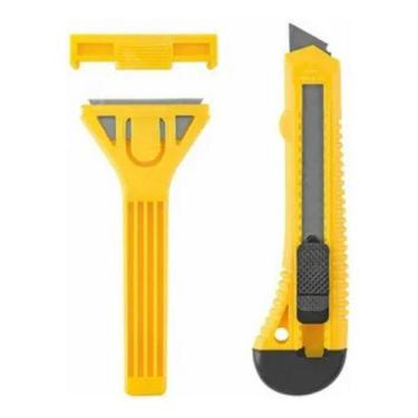 Imagem de Kit Estilete Raspador Multiuso Lamina Colorido Plastico Inox - Y888