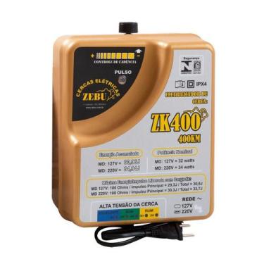 Imagem de Eletrificador Cerca Rural zebu 34,84 Joules 400km Zk400 , 110V