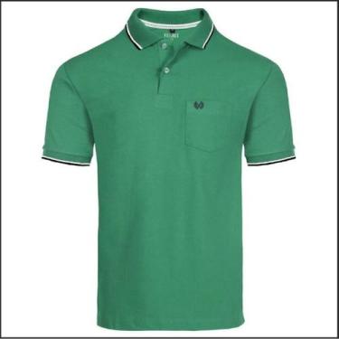 Imagem de Camisa Polo Masc. Básica 100% Algodão C/B Vilejack VMGP0112, Verde, G
