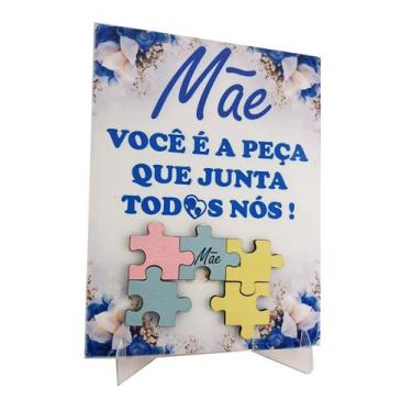 Imagem de Mãe você é a peça - Porta retrato azulejo - Escreva nas peças do quebr