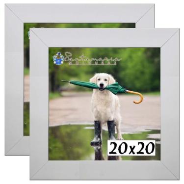 Imagem de Kit 2 Porta Retrado Molduras 20x20 Branco - Santamaria Molduras