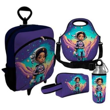 Imagem de Kit Escolar Infantil Mochila de Rodinha + Lancheira Térmica + Necessaire Plus + Squeeze de Alumíni-Unissex