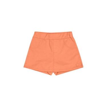 Imagem de Short-Saia Infantil em Moletom para Menina Quimby, Laranja, 1