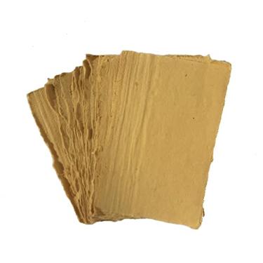 Imagem de Deckle Papers® Deckled Edge Cartões de papel feitos à mão, cartões de acompanhante, cartões de visita, 150 g/m² de espessura, 5 x 7 cm (pacote com 100 peças) - marrom