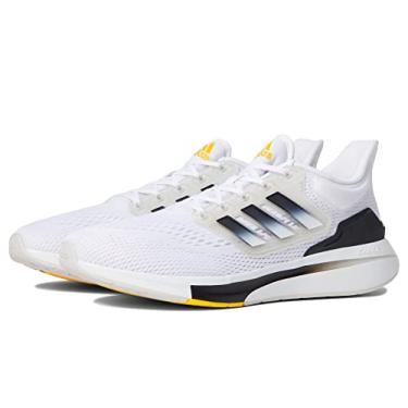 Imagem de adidas Tênis de corrida masculino EQ21, Branco/Preto/Amarelo feixe, 45