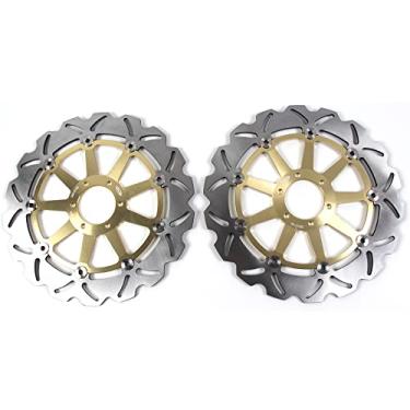 Imagem de 1 par de discos de freio dianteiros flutuantes compatíveis com Moto Guzzi V9 BOBBER SPORT 850 2019-2020, V9 ROAMER 850 ABS 2016-2020, V100 MANDELLO 1000 2021-2022, peças de acessórios de motocicleta