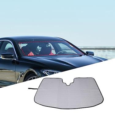 Imagem de Para-brisas Compatível com BMW Série 8 2019-2022 Acessórios Protetor de Para-sol Protetor de Viseira Blocos Dobráveis Raios UV Mantenha seu Carro Refrigerado (Vidro Frontal 1 Peça)