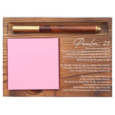 Imagem de Porta-notas adesivas Psalm 23, organizador de mesa cristão para assistente social religioso, terapeuta, conselheiro, educadores, presente para escritório, suporte autoadesivo EDP106