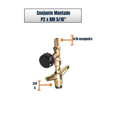 Imagem de Regulador Registro De Gás Alta Pressão Rosca Fina X 5/16 - Flametop