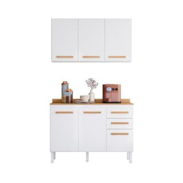 Imagem de Conjunto para Cozinha Amore com Balcão e Armario Aereo 3 Portas - Mega