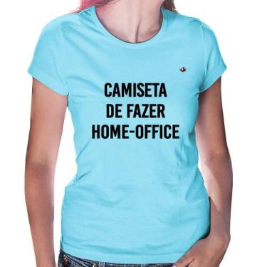 Imagem de Baby Look Camiseta de fazer home-office - Foca na Moda, Azul bebê, M