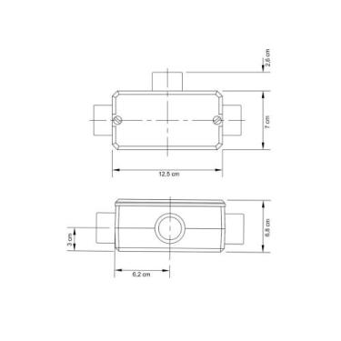 Imagem de Condulete fixo 1.1/4 polegada tipo "T" - com tampa / rosca BSP / sem p