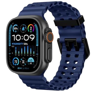 Imagem de Odbeai Pulseira esportiva masculina Ocean Sport compatível com Apple Watch Ultra 2 3/Ultra, de 49 mm, 46 mm, 45 mm, 44 mm e 42 mm, impermeável para Apple Watch séries 11, 10, 9, 8, 7-1 SE, masculina e