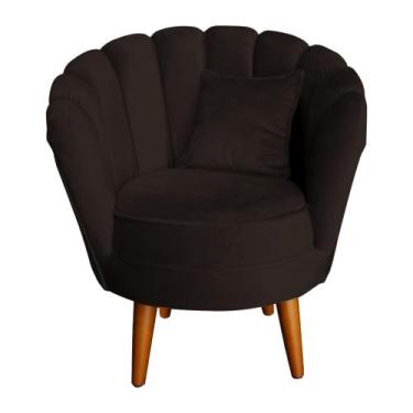 Imagem de Poltrona Petala Elegancia Decorativa Com Pés De Madeira  - B Home Deco