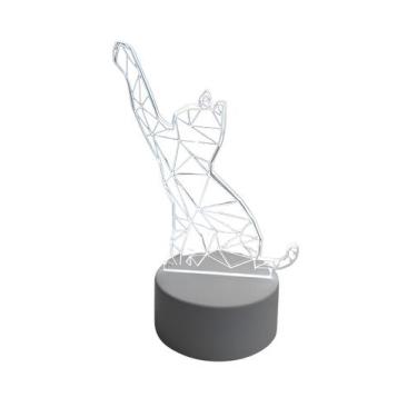 Imagem de Luminária Abajur Gato Sorte Presente Mãe Pai Filho Avo Namorada - Gené