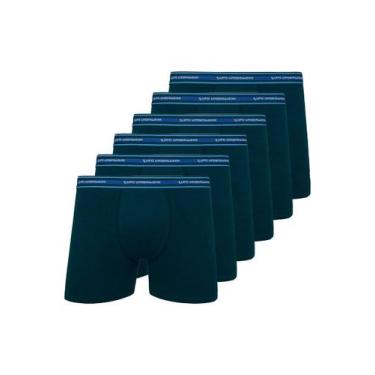 Imagem de Kit com 6 Cuecas Boxer Lupo 523-003, Azul marinho, G