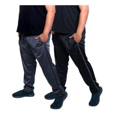 Imagem de Kit 2 Calça Masculina Plus Size Flanelada  - KS, Preto, Cinza, G3
