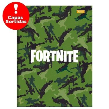 Imagem de Foroni Caderno Brochura 1/4 Fortnite 96 Folhas Pautado Capa Dura Brilhante