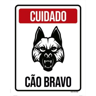 Imagem de Kit 10 Placas Cuidado Cão Bravo Ml1005 36X46